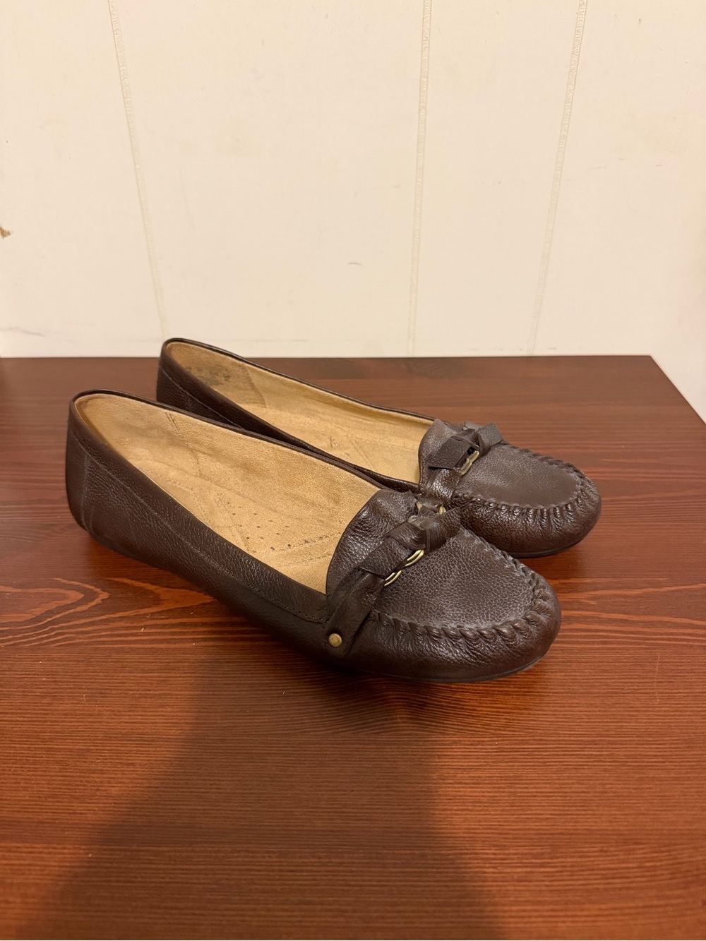 Naturalizer Dark Brown Leather Moccasin Loafers